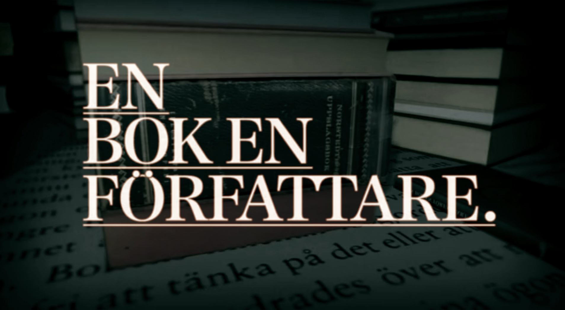 EN BOK, EN FÖRFATTARE